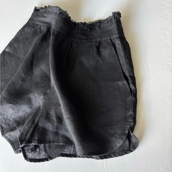 the femm High-Waist Black Linen Shorts
